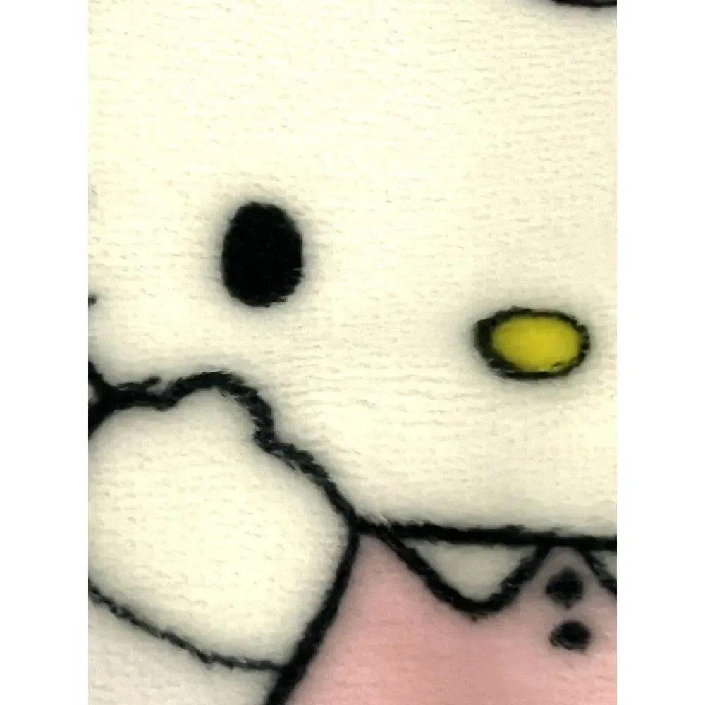 Hello Kitty Throw Blanket Spring Blue Pink Flowers Plush Fleece 50 X 70” Easter